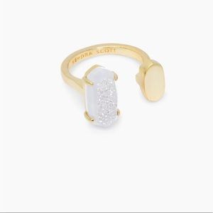 Kendra Scott Pryde Gold Iridescent Druzy Ring, sz. M/L